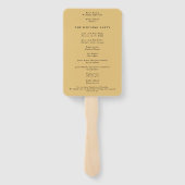 Classic Black and Gold Script Weddenprogramma Handwaaier (Achterkant)