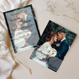 Classic Black and White Art Photo Trend Wedding Kaart