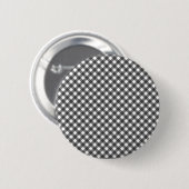Classic Black And White Diagonal Gingham Plaid Ronde Button 5,7 Cm (Voorkant /achterkant)