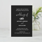 Classic Black and White Formal Custom Wedding Kaart (Staand voorkant)