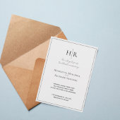 Classic Black and White Formal Wedding Invitation