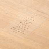 Classic Black and White Monogram Elegant Wedding Acryl Uitnodigingen (Laagn)