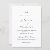 Classic Black and White Monogram Elegant Wedding Kaart (Voorkant)