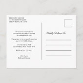 Classic Black and White Monogram Weddenschap Elope Aankondigingskaart (Achterkant)