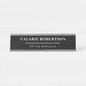 Classic Black and White Office  Bureau Naambordje (Voorkant)