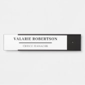 Classic Black and White Office  Desk Name Plate Deurbordje (Voorkant)