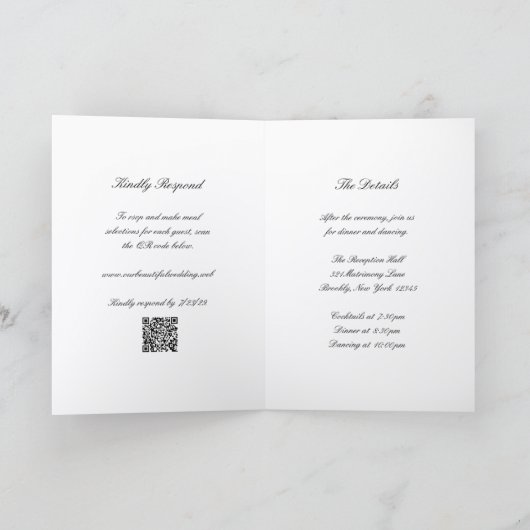 Classic Black and White QR Code Timeless Wedding (Binnen)