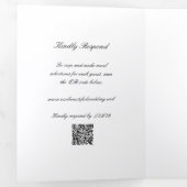 Classic Black and White QR Code Timeless Wedding Drieluik Uitnodiging (Binnenzijde eerst)