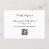 Classic Black and White QR Code Timeless Wedding RSVP Kaartje (Voorkant)
