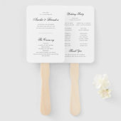 Classic Black and White Script Wedding Program Handwaaier (Voorkant en achterkant)