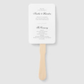 Classic Black and White Script Wedding Program Handwaaier (Voorkant)