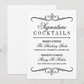 Classic Black and White Signature Cocktails Sign (Voorkant / Achterkant)