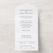 Classic Black and White Timeless Wedding All In One Uitnodiging (Binnen)