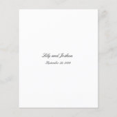 Classic Black and White Timeless Wedding Menu (Achterkant)