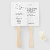 Classic Black and White Wedding Program Handwaaier (Voorkant en achterkant)