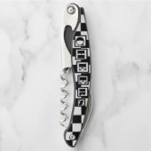 Classic Black and White Wine Corkscrew Kurkentrekker (Voorkant)