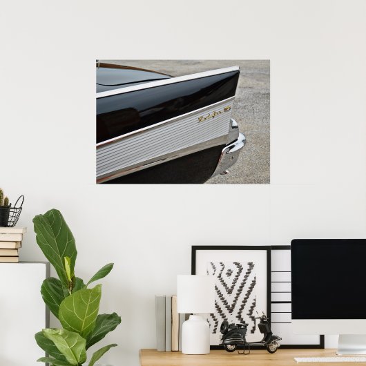 Classic Black Bel Air Car Arrière Fender Poster (Bureau à domicile)