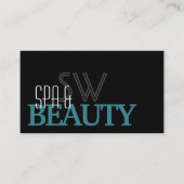 Classic Black Blauwgroen White met monogram en fot Visitekaartje (Voorkant)