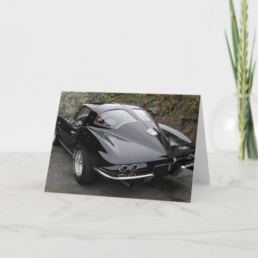 Classic Black Corvette Split Window Kaart (Voorkant)