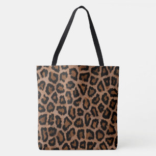 Classic Black en Brown Leopard Spot Print Draagtas