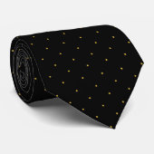 Classic Black en Gold Polka Punt Pattern Mannen Stropdas (Opgerold)