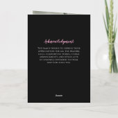 Classic Black en Pink Funeral Programme Kaart (Achterkant)