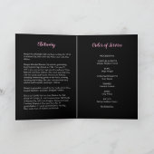 Classic Black en Pink Funeral Programme Kaart (Binnen)