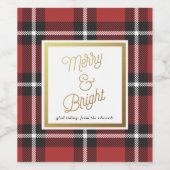 Classic Black en Red Holiday Pset Wijn Etiket (Enkel label)