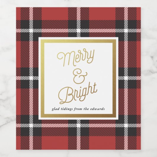 Classic Black en Red Holiday Pset Wijn Etiket (Enkel label)