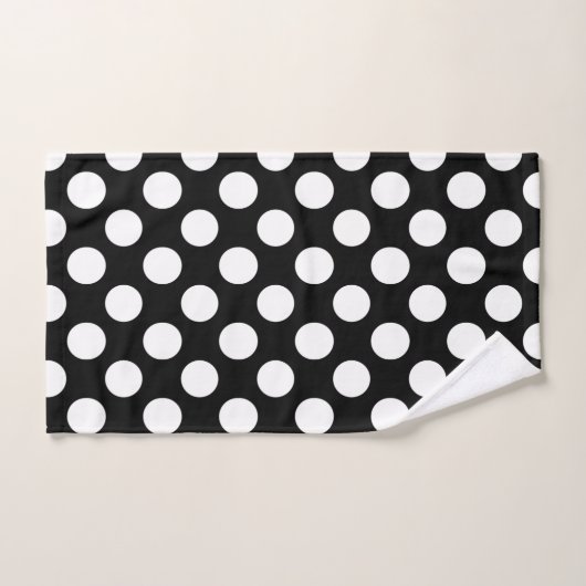 Classic Black en White Big Dot Pattern Bad Handdoek (Handdoek)