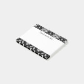 Classic Black en White Floral Damask Pattern Post-it® Notes (Schuin)