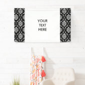 Classic Black en White Floral Damask Pattern Spandoek (Insitu)
