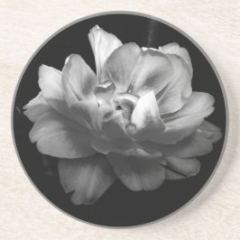 Classic Black en White Flower II-Onderzetter Zandsteen Onderzetter