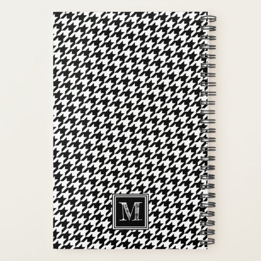 Classic Black en White Houndstooth Monogram Planner (Achterkant)