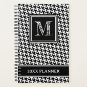 Classic Black en White Houndstooth Monogram Planner (Voorkant)