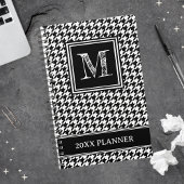 Classic Black en White Houndstooth Monogram Planner
