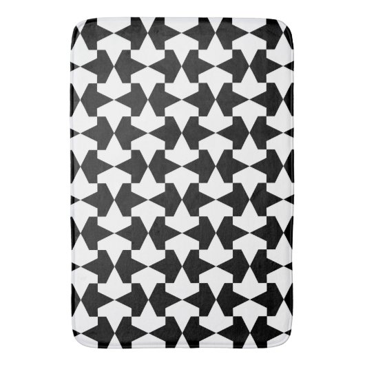 Classic Black en White Muslim Mamluks Pattern Badmat (Voorkant Verticaal)