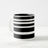Classic Black en White Pattern Stripes Mok (Voorkant links)