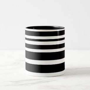 Classic Black en White Pattern Stripes Mok