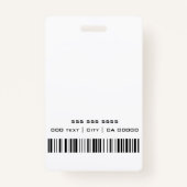 Classic Black en White Photo Logo Code Sjabloon Badge (Achterkant)