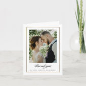 Classic Black en White Photo Wedding Bedankkaart (Voorkant)