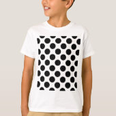 Classic Black en White Polka Dots Pattern T-shirt (Voorkant)