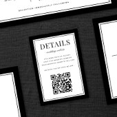 Classic Black Frame Wedding Details QR Code Informatiekaartje