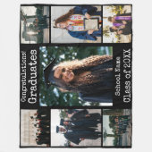 Classic Black Gefeliciteerd Graduates foto Fleece Deken (Voorkant)