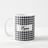 Classic Black Gingham Personalized Name Koffiemok (Links)