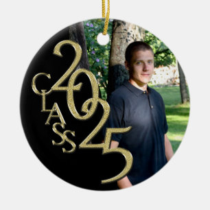 Classic Black Gold 2025 Afstuderen Foto Keramisch Ornament