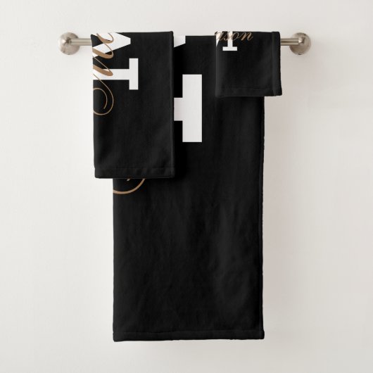 Classic Black Gold Trendy Nom du monogramme (En situation)