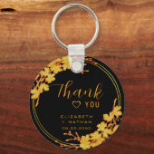 Classic Black & Gold Weddenschap Hartelijk dank Sleutelhanger (Voorkant)