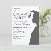 Classic Black Graduation Invitation (Debout devant)