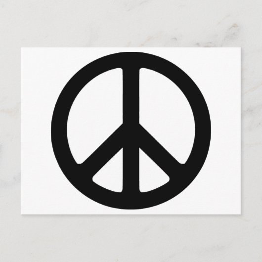 Classic Black Groovy Peace Symbol Briefkaart (Voorkant)